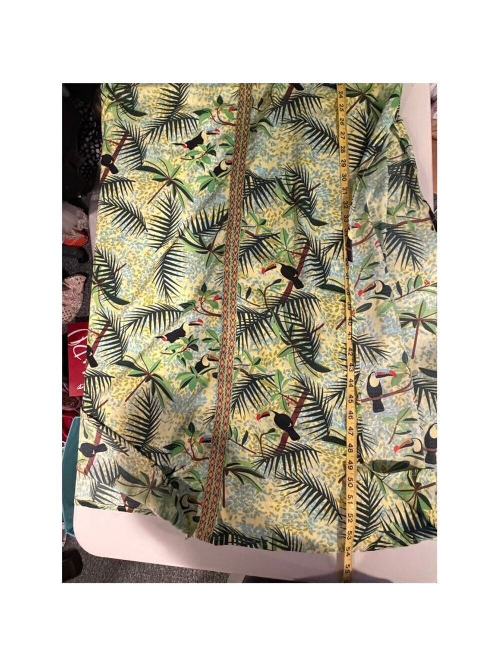 America & Beyond Green Tropical Print Maxi Dress M - Picture 10 of 11